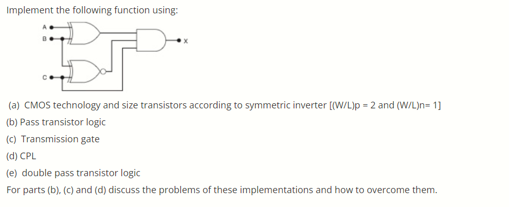 Solved Implement The Following Function Using: B S (a) CMOS | Chegg.com