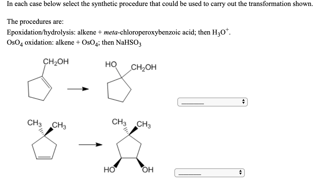 Solved In each case below select the synthetic procedure