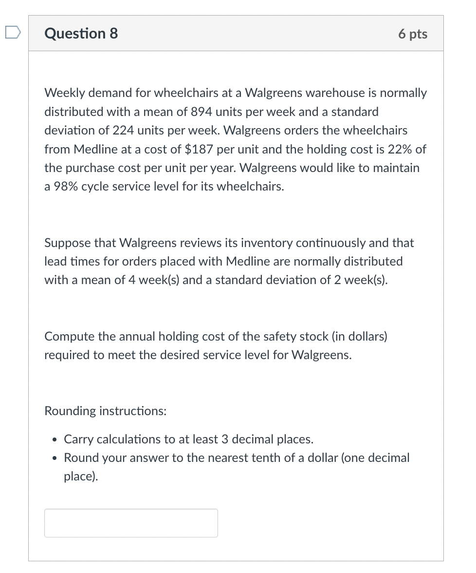 Solved Weekly demand for wheelchairs at a Walgreens