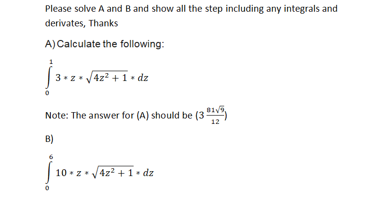 Solved Please solve A and B and show all the step including | Chegg.com