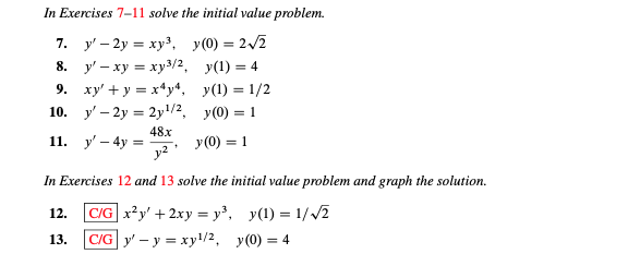 Solved solve the initial value problem. Just 9, 11, ﻿and 13 | Chegg.com