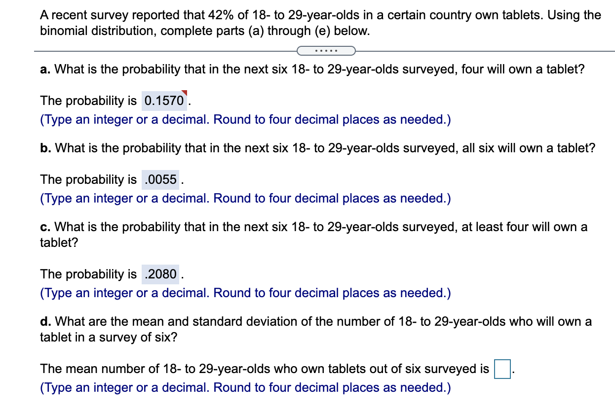 Solved A recent survey reported that 42% of 18- to | Chegg.com
