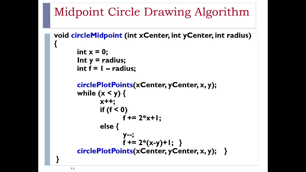 Solved program to draw circle using midpoint