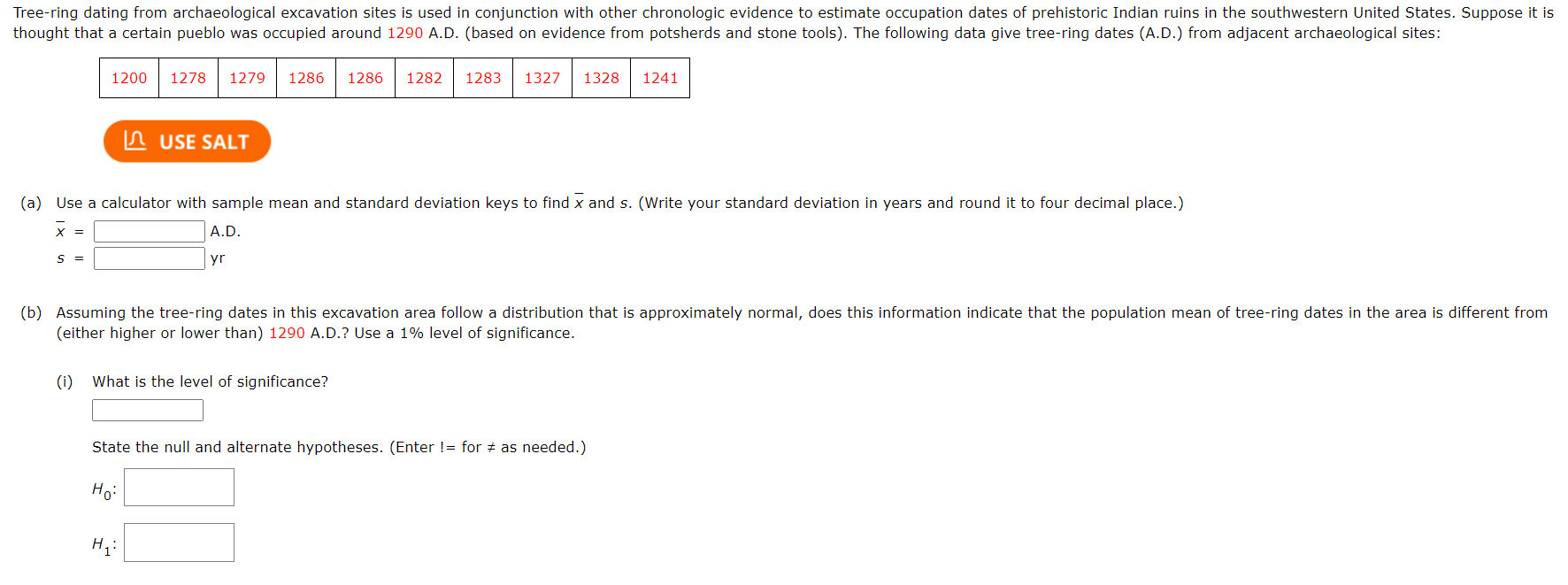 (a) Use a calculator with sample mean and standard