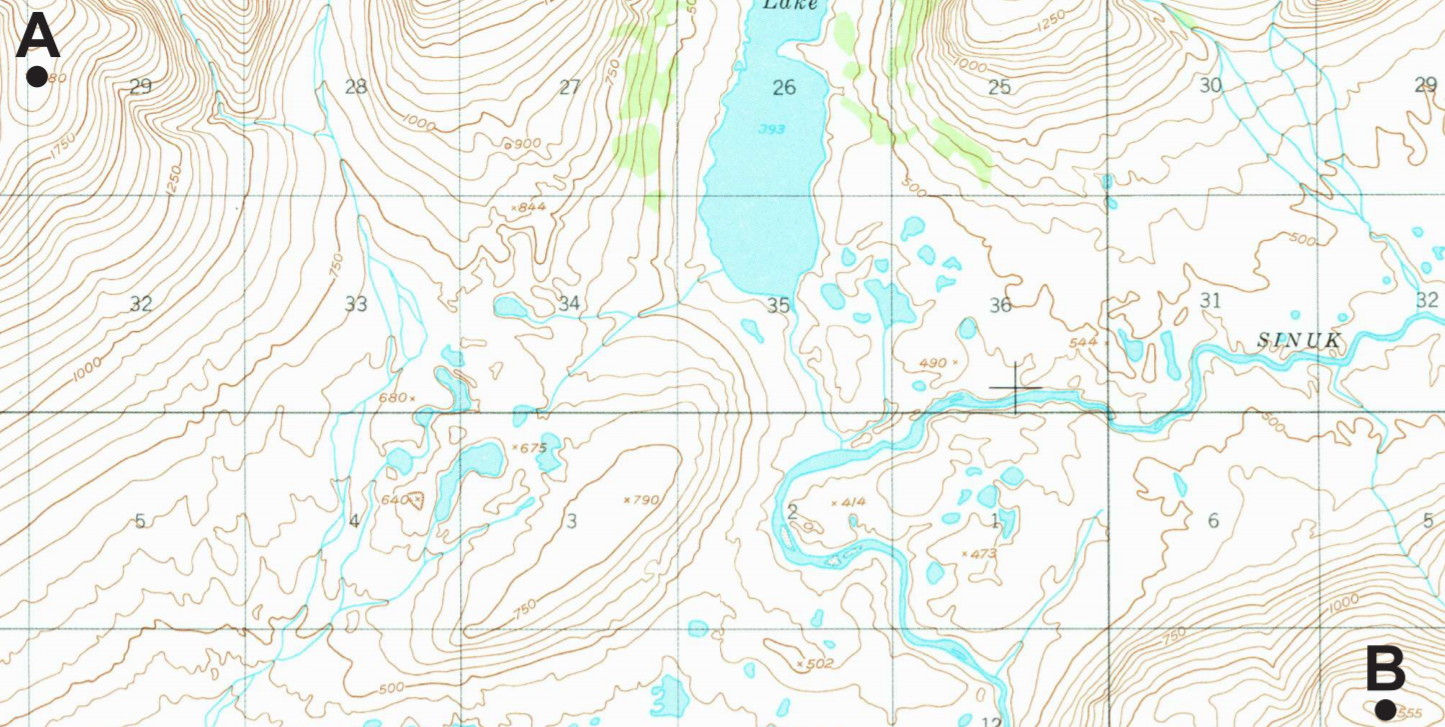 Solved Use the Nome D-2 Quadrangle Topographic Map provided | Chegg.com