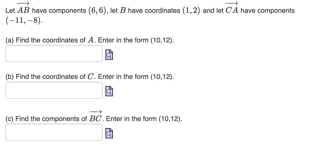 Solved Let AB Have Components (6,6), Let B Have Coordinates | Chegg.com