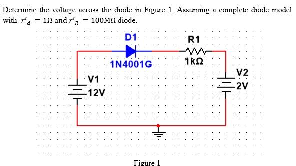 Solved with r'a = Determine the voltage across the diode in | Chegg.com