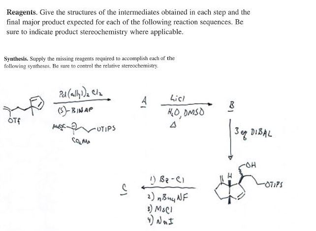 Solved Reagents. Give the structures of the intermediates | Chegg.com