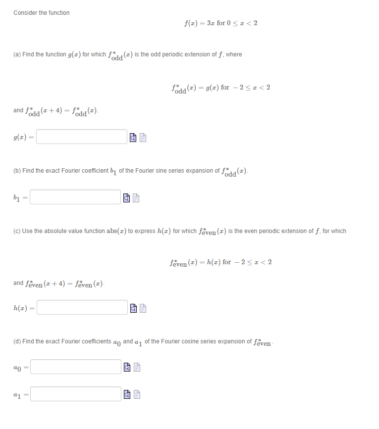 Solved Consider the function f(3) = 3x for 0 | Chegg.com