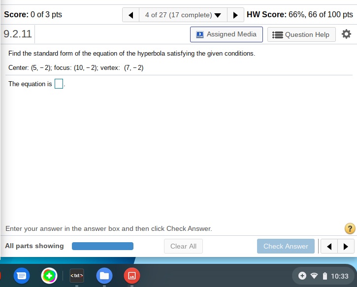 Solved Score: 0 of 3 pts 4 of 27 (17 complete) HW Score: | Chegg.com