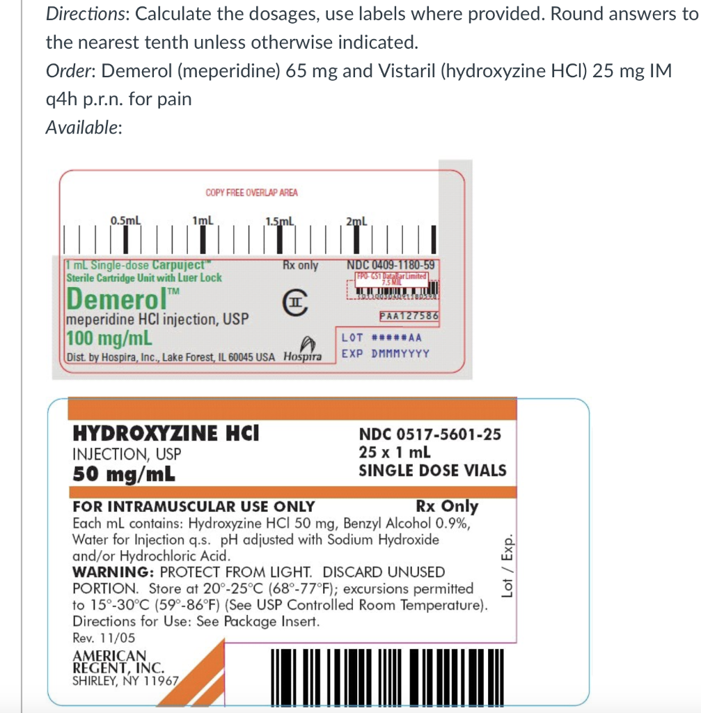 Solved a. How many milliliters of Demerol will you | Chegg.com