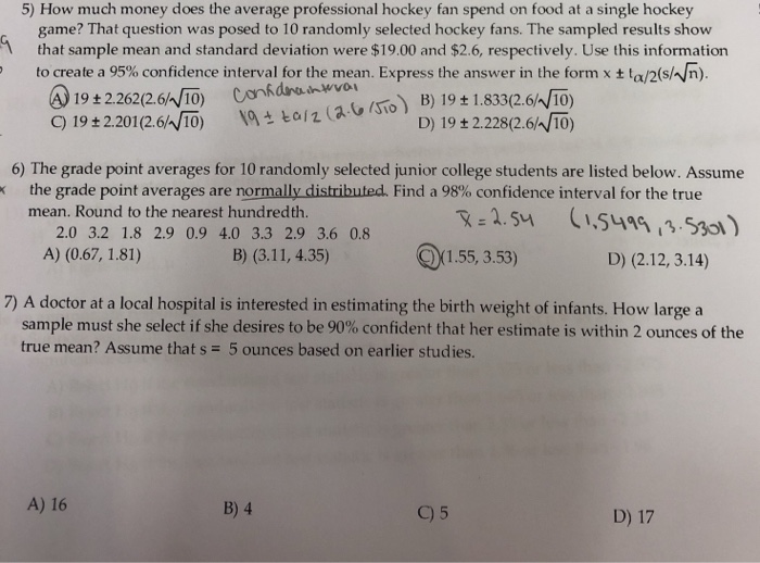 Solved 5) How much money does the average professional