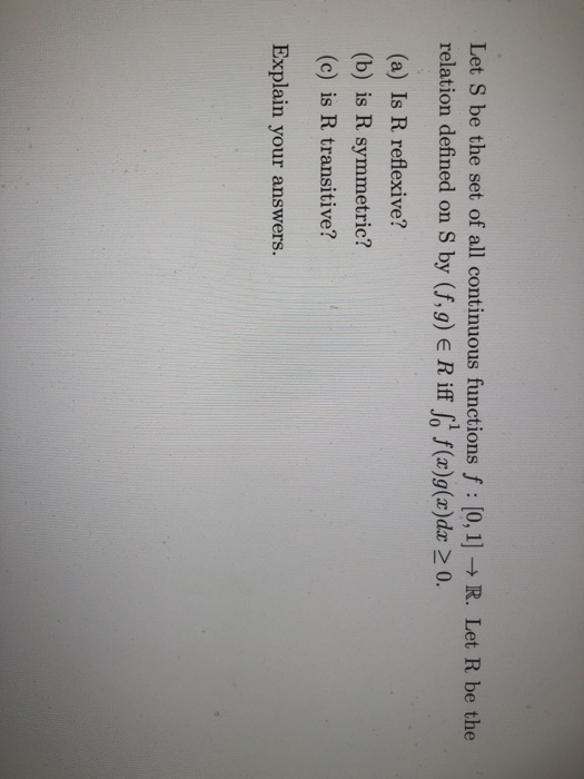 Solved Let S Be The Set Of All Continuous Functions F