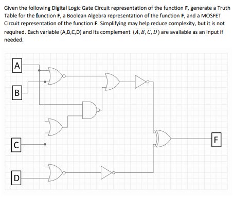Solved Given the following Digital Logic Gate Circuit | Chegg.com