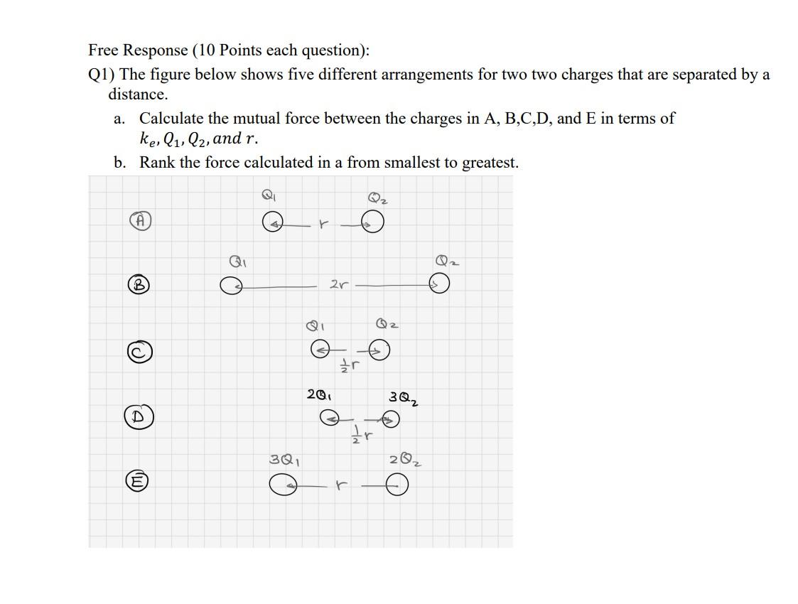 [Solved]: Free Response (10 Points each question): Q1) The f
