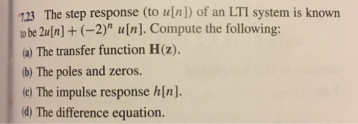 Solved The step response of an LTI system is known to be | Chegg.com
