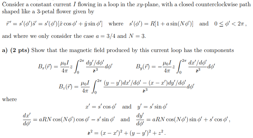 Solved Consider a constant current I flowing in a loop in | Chegg.com