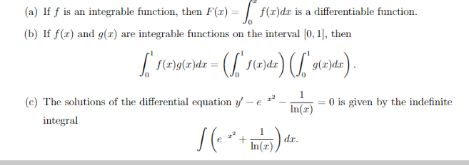 Solved (a) If f is an integrable function, then | Chegg.com