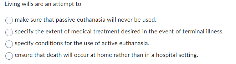 Solved Which Of The Following Is True Regarding Hospice | Chegg.com