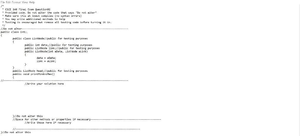 Using the provided code found here), write a method | Chegg.com