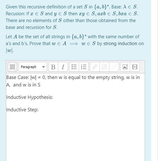 Solved Given This Recursive Definition Of A Set S In A B Chegg Com