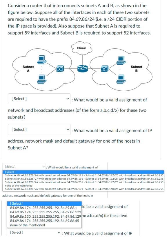 Solved Consider a router that interconnects subnets A and B, | Chegg.com
