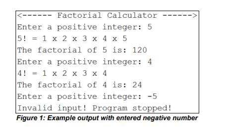 4. Write a simple factorial calculator program. The | Chegg.com