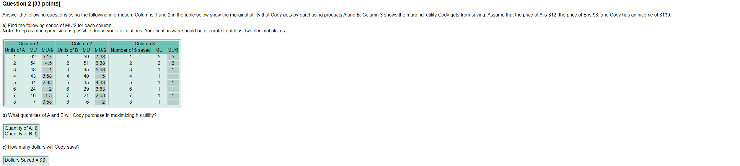 Solved Question 2 [33 points] Answer the following questions | Chegg.com