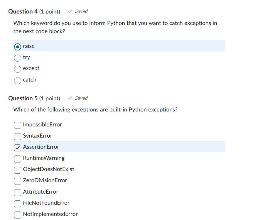 Solved What is an exception in Python? Choose the BEST