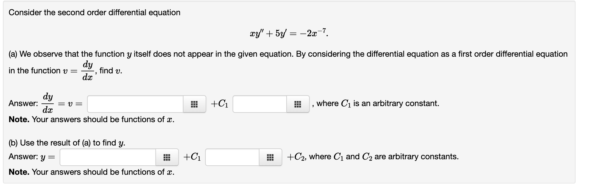 Solved Consider the second order differential equation XY" + | Chegg.com