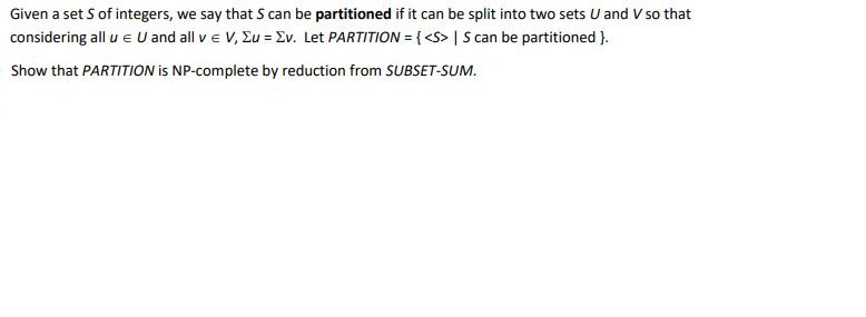 Solved Given a set of integers, we say that can be | Chegg.com