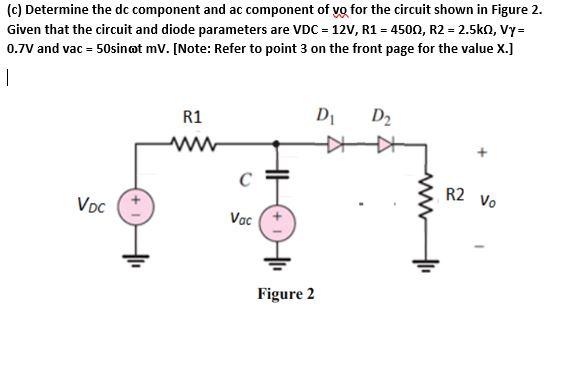 Solved (c) Determine the dc component and ac component of vo | Chegg.com