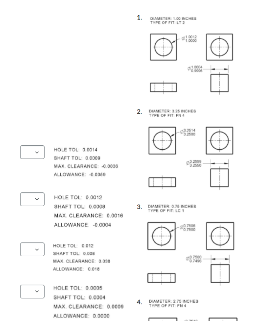 Solved Dimension the holes and shafts for the required | Chegg.com