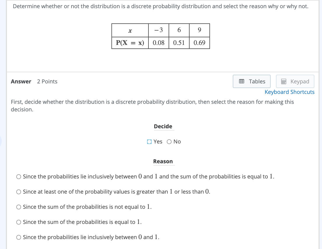 Solved Determine whether or not the distribution is a | Chegg.com