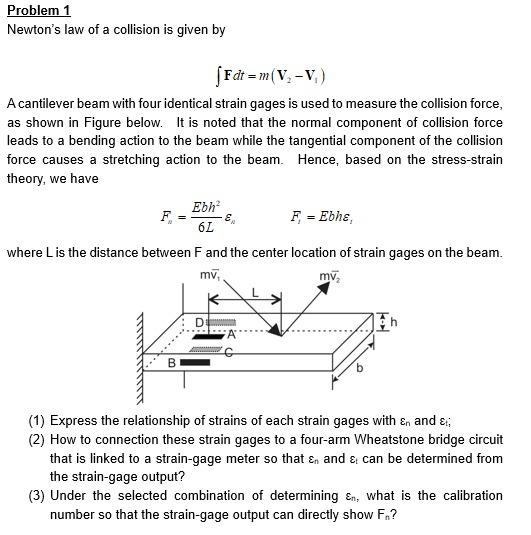 Problem 1 Newton's law of a collision is given by | Chegg.com