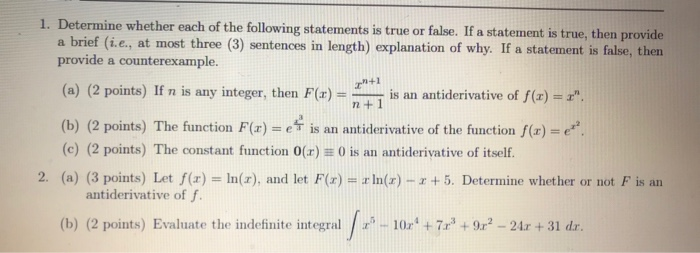 Solved Determine whether each of the following statements is | Chegg.com