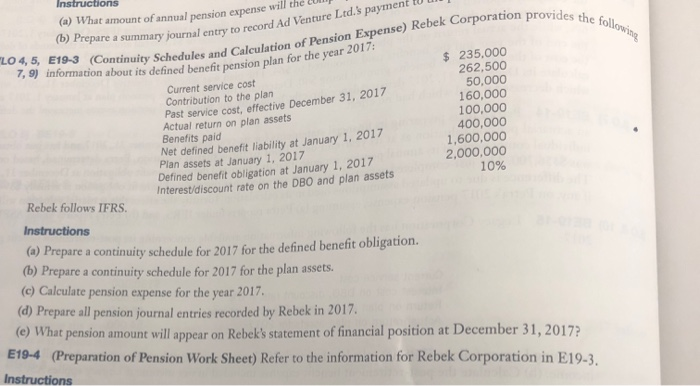 Solved (a) What Amount Of Annual Pension (b) Prepare A | Chegg.com