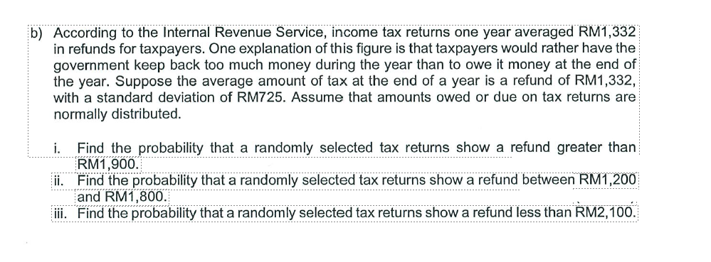 S Irs Math Problems Solved b) According to the Internal Revenue Service, income | Chegg.com