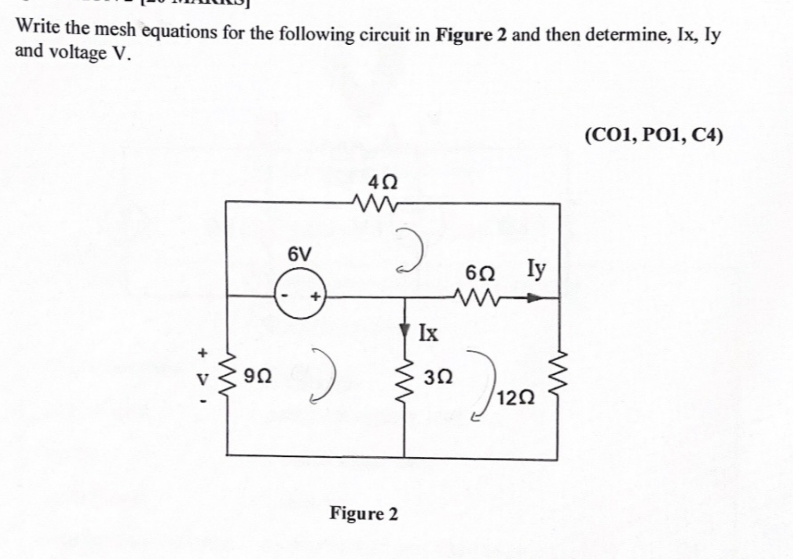 Solved Write The Mesh Equations For The Following Circuit In | Chegg.com