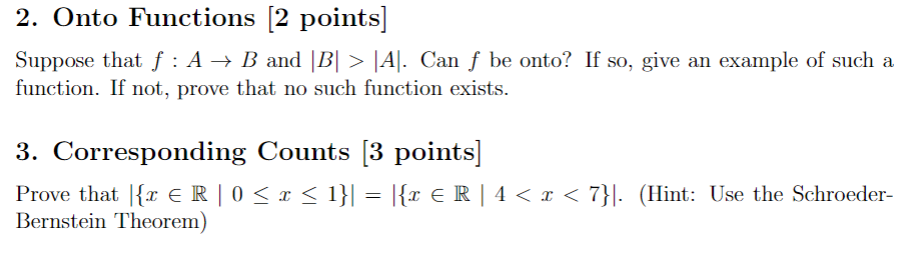 Solved 2. Onto Functions (2 points] Suppose that f : A + B | Chegg.com