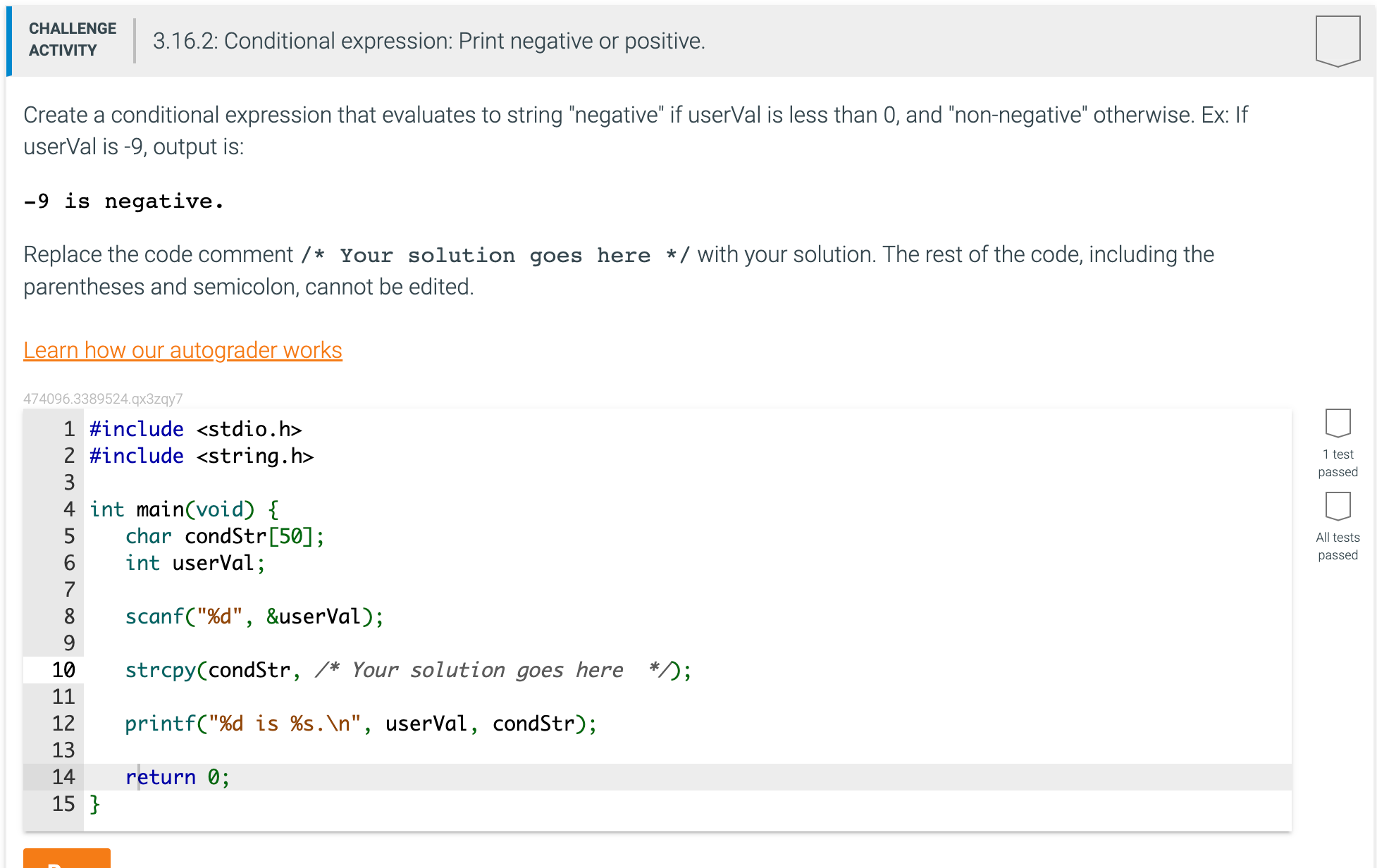 Solved ACTIVITY 3.16.2: Conditional expression: Print | Chegg.com