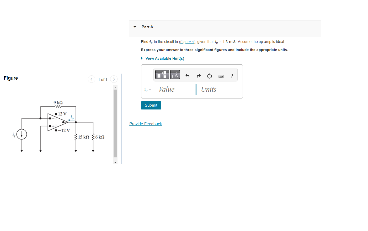 Solved Find io in the circuit in (Figure 1), given that