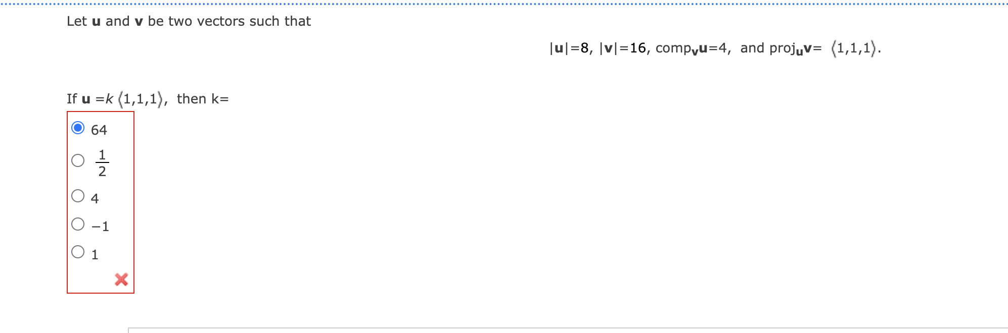 Solved Let u and v be two vectors such that | Chegg.com