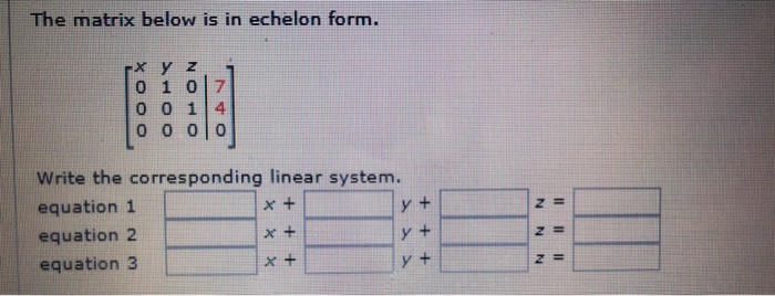 Solved Write the corresponding linear system.Then solve the | Chegg.com