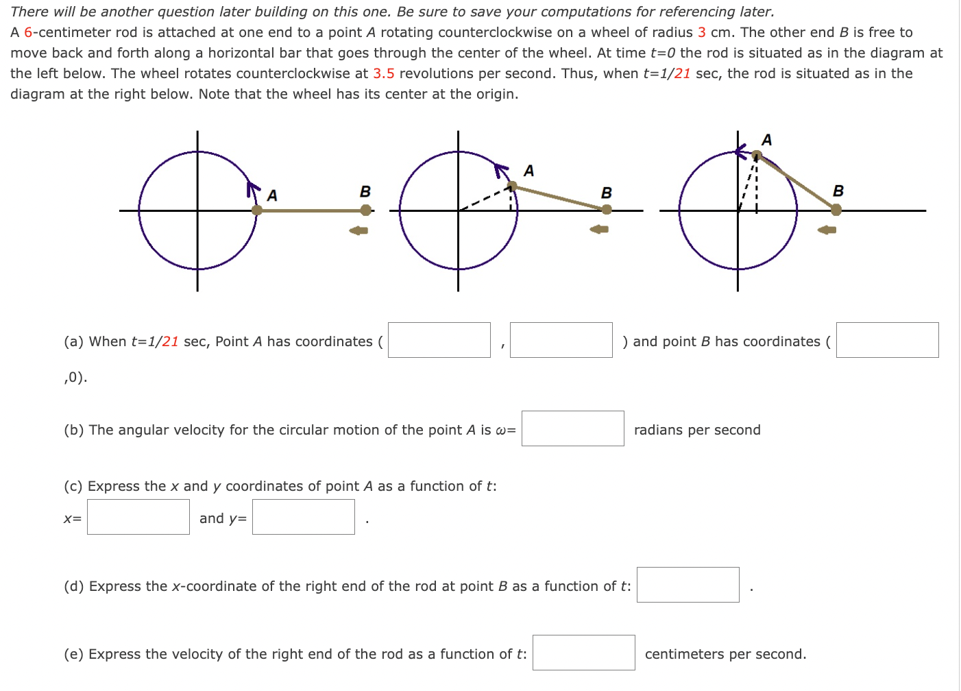 Solved There will be another question later building on this