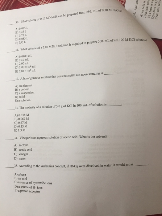 Solved: 30 MNO1n What Volume Of O.10M NaHfcan He Prepared | Chegg.com