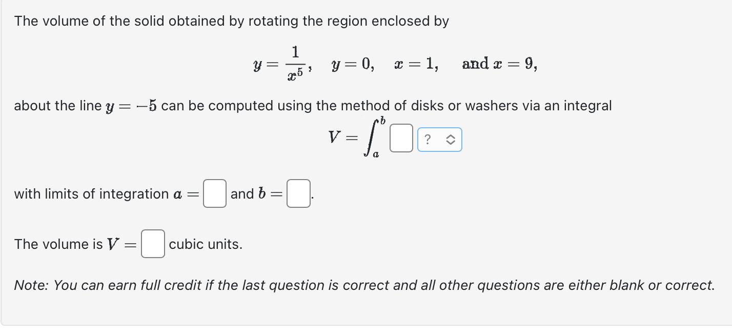 Solved The volume of the solid obtained by rotating the | Chegg.com