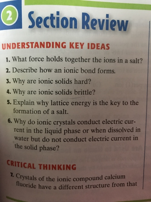 Solved Section Review UNDERSTANDING KEY IDEAS 1 What Force Chegg