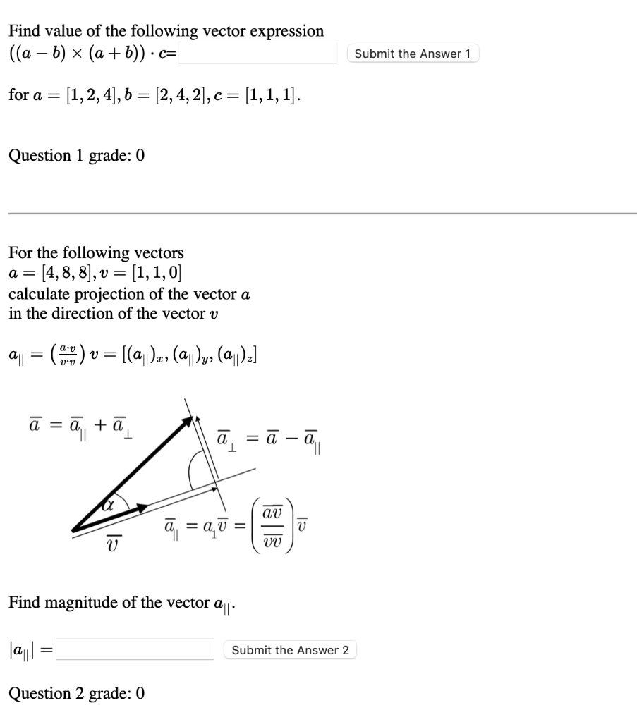 Solved Find Value Of The Following Vector Expression ((a - | Chegg.com