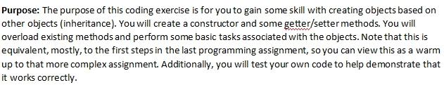 Solved Purpose: The purpose of this coding exercise is for | Chegg.com